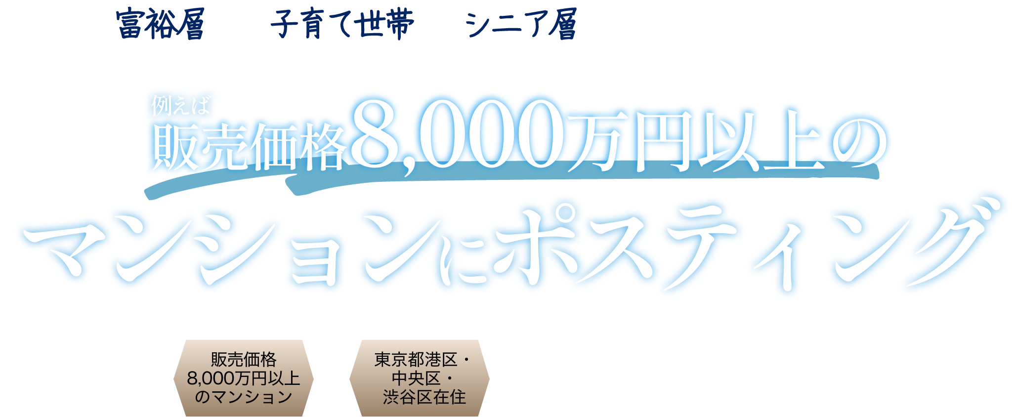 販売価格8,000万円以上のマンションポスティング